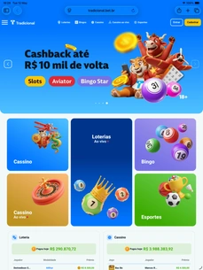 Tela inicial do aplicativo com os produtos da Tradicional